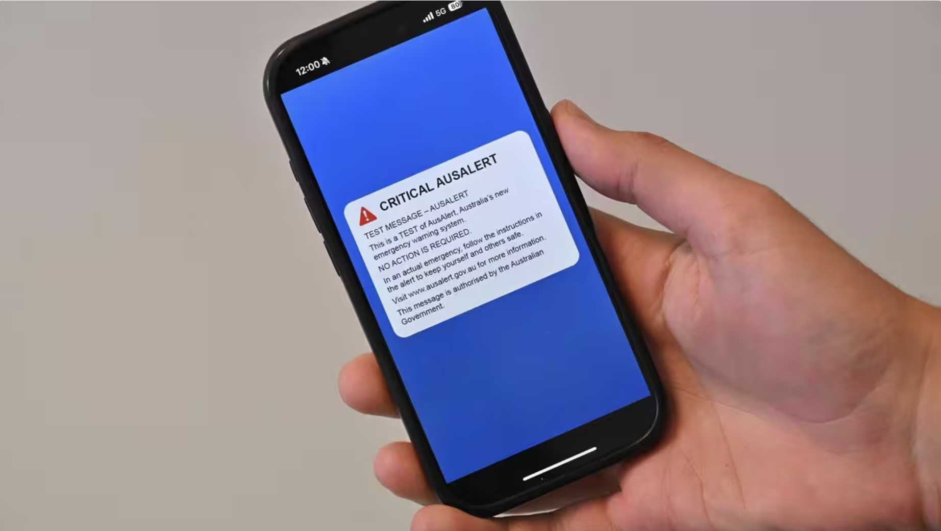 Alert message on phone