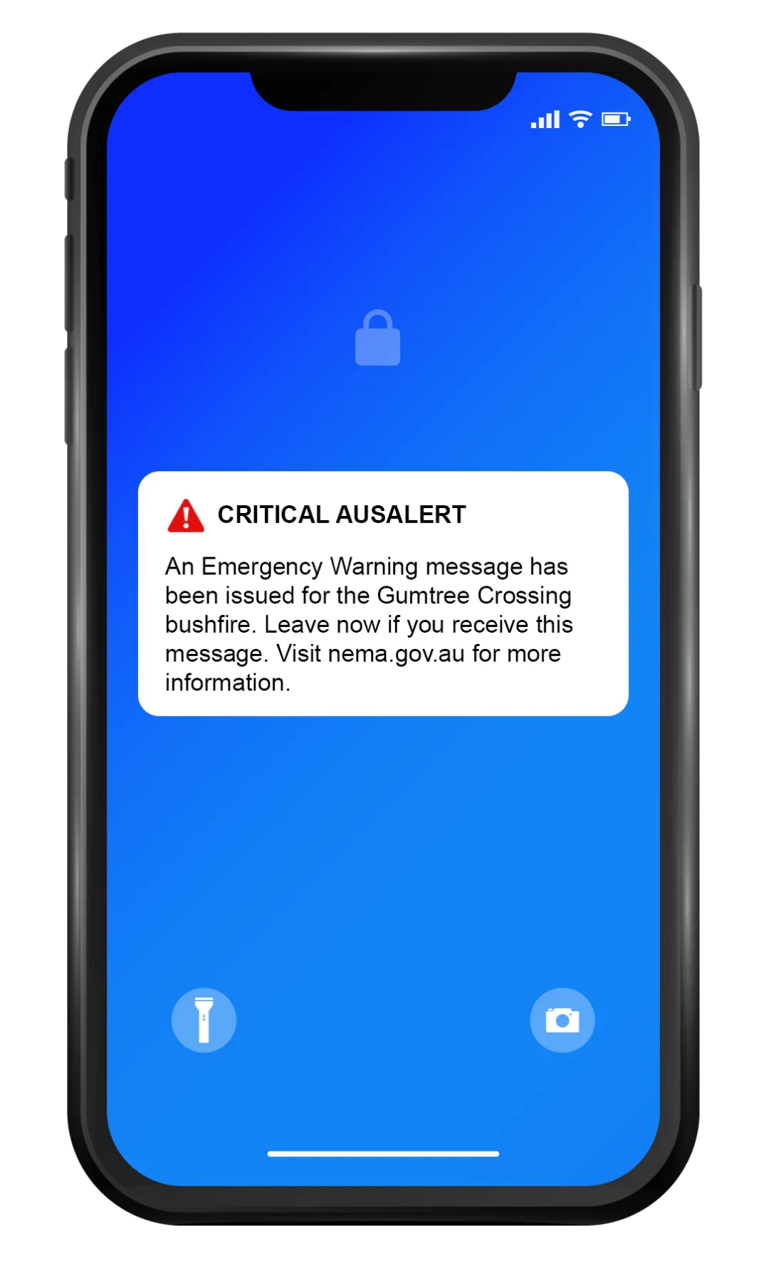 Example live Critical alert